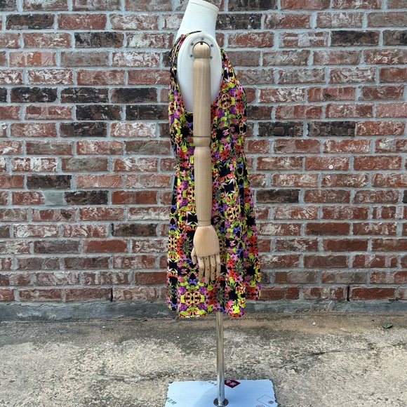 Dex bright floral mini dress with collar cutouts / L / Excellent condition - Picture 12 of 17